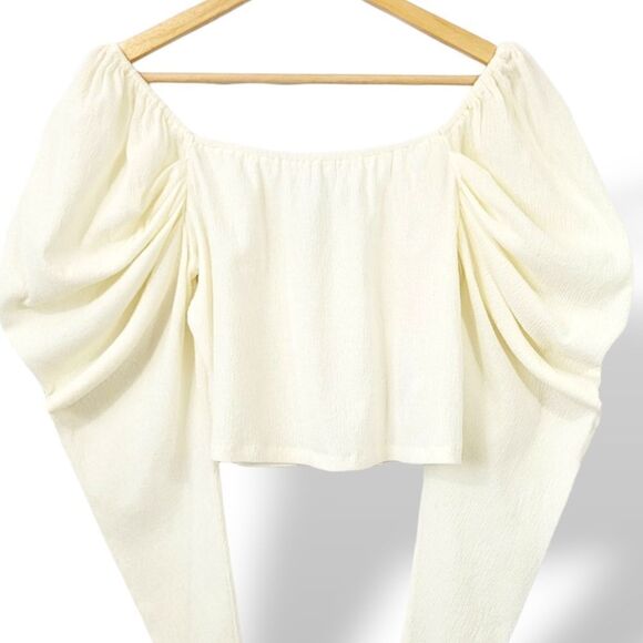 C/meo Collective Back To Back Puff Sleeve Top in Ivory Size Large - Picture 4 of 10